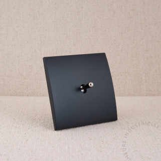 Commande Duo simple Modelec karo noir satin levier laiton