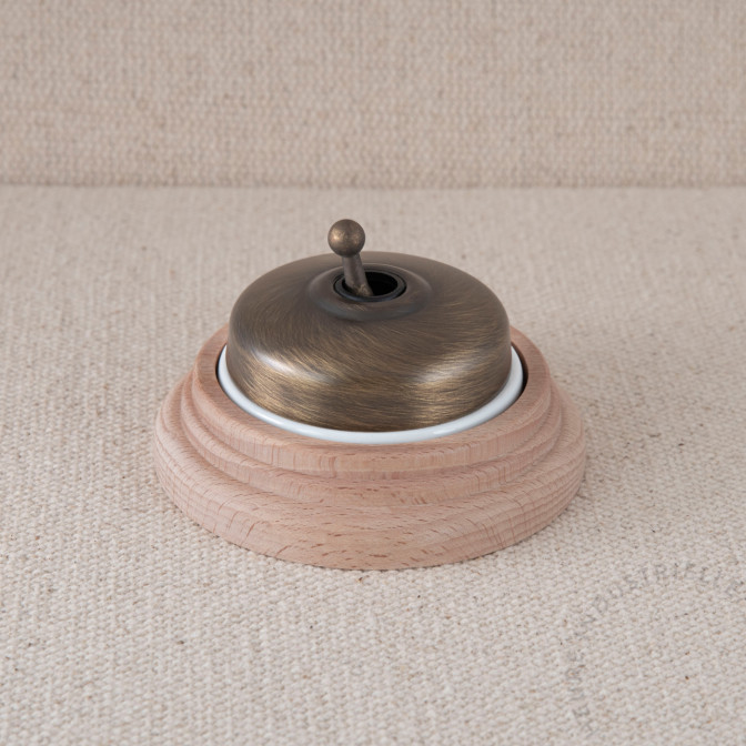 BP Dimbler bronze base BL manette laiton vieilli socle Bois brut BP Dimbler bronze base BL manette laiton vieilli socle Bois brut
