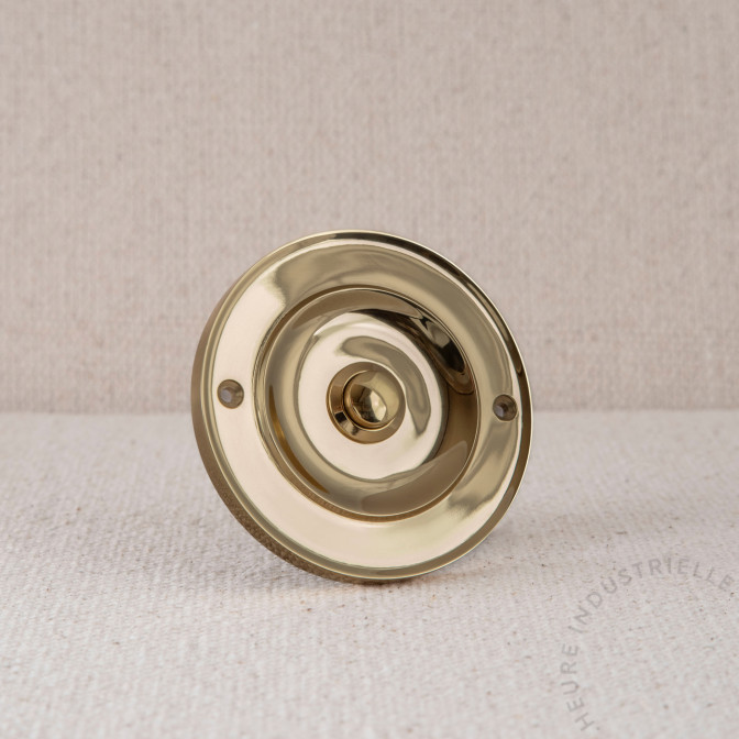 BOUTON DE SONNETTE 12V. DIAM. 75MM LAITON POLI BOUTON DE SONNETTE 12V. DIAM. 75MM LAITON POLI