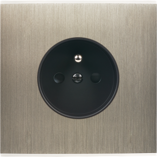 Façade Confidence Laiton Acier Simple Prise courant. Façade magnétiqu