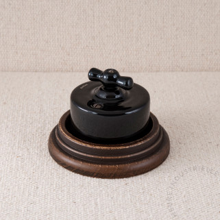 BP rotatif Garby porc. noire manette noire socle hêtre vieilli