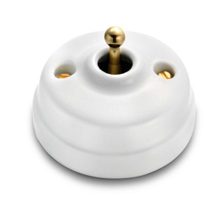 VV et manette doré porcelaine blanche ss passe-câble