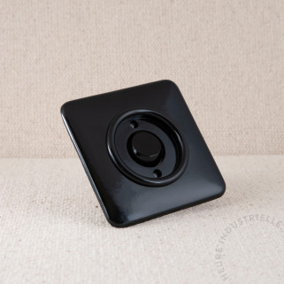 Bouton poussoir rocker THPG Bakélite noir carré