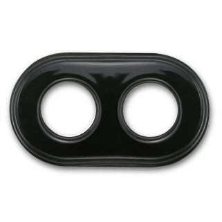 Plaque 2 postes porcelaine noire
