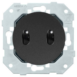 Double VV 10AX-250V~ à levier et enjoliveur noir mat