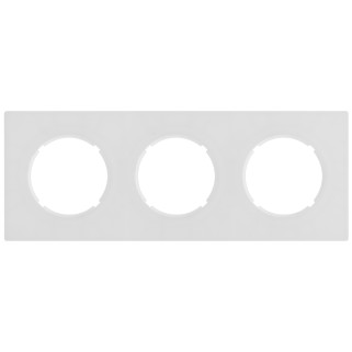 Plaque 3 postes Blanc mat