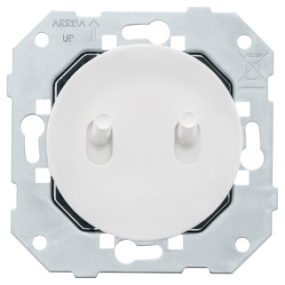 VV 10AX et poussoir 6A-250V~ à levier et enjoliveur blanc glossy