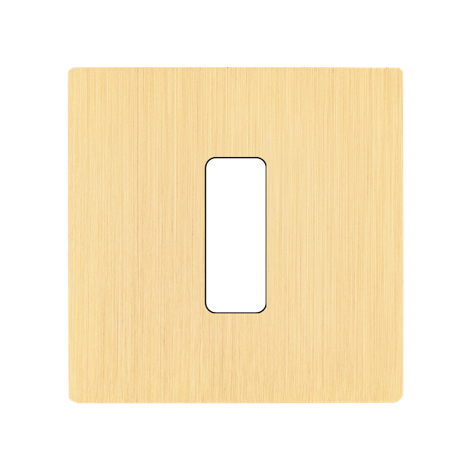 Façade M Laiton Brosse Simple 1 Bouton magnétique