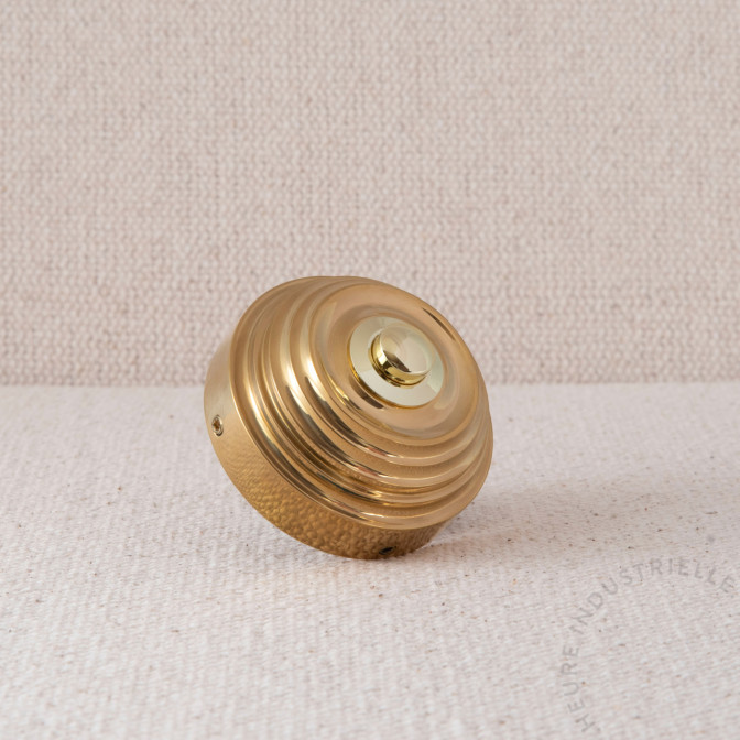 BOUTON DE SONNETTE 12V MOULURE DIAM 60mm LAITON POLI