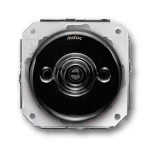 Bouton poussoir rotatif porcelaine noire