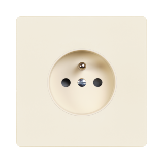 Façade M Aluminium Ivoire Simple 1 Prise magnétique