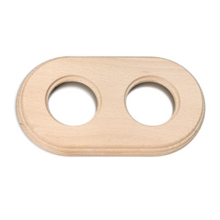 Plaque 2 postes hêtre ss vernis