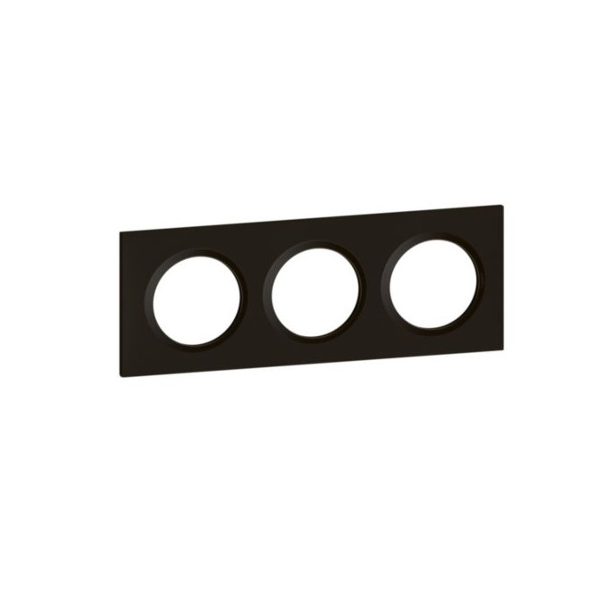 Plaque carrée dooxie 3 postes finition noir velours