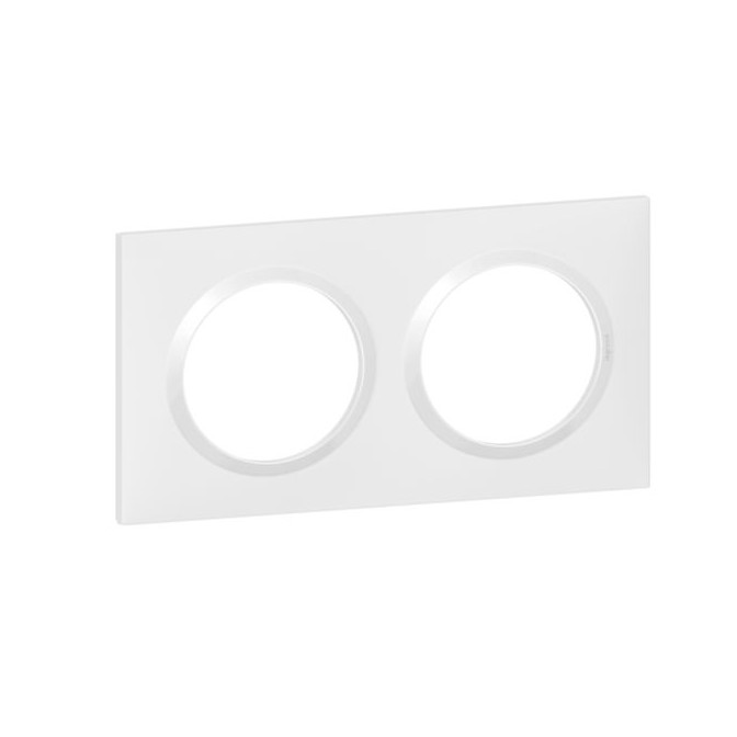 Plaque carrée dooxie 2 postes finition Blanc