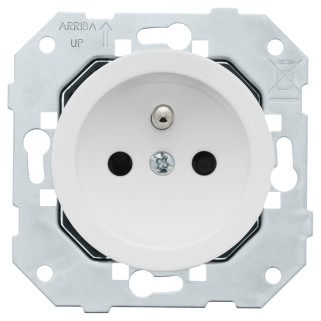 Prise 2P avec terre 16A-250V~ Blanc glossy