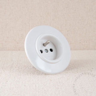 Prise courant 2P+T simple THPG Duroplast blanc rond