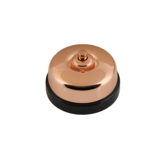 Bouton poussoir dôme et manette cuivre brillante porcelaine noire san