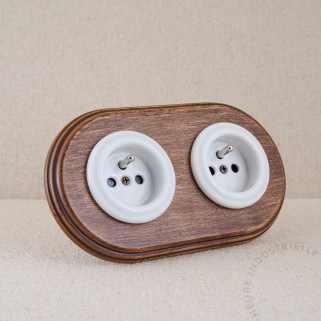 PCT x2 Garby Colonial porc. BL puits porc. BL + plaque bois vieilli