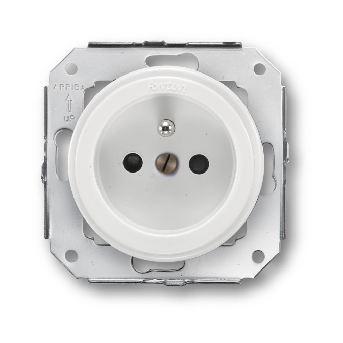 Prise 2P+T couvercle résistante aux chocs blanc