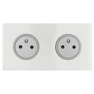 Art d'Arnould Epure double prise de courant 2P+T 16A - acier brossé