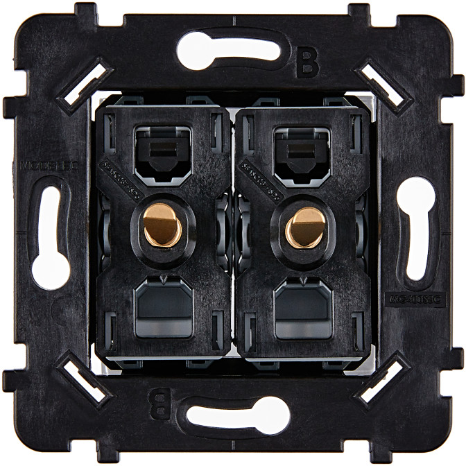 Mécanisme 2 Vv Et/Ou Poussoir Dore Support Noir Collection Hitera