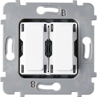 Mécanisme Plat 2 Boutons Vv Et/Ou Poussoir Collection M Blanc