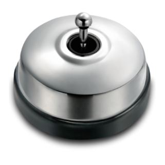 VV et manette chrome brillant porcelaine noire ss passe-câble