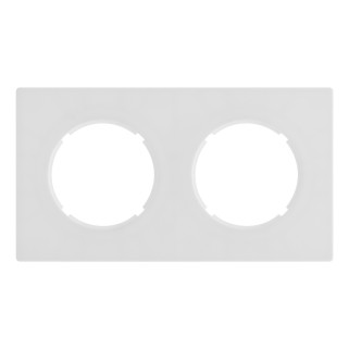Plaque 2 postes Blanc mat