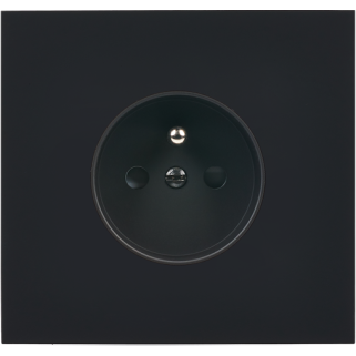 Façade Désir Noir Mat Simple Prise courant - Façade à clip.