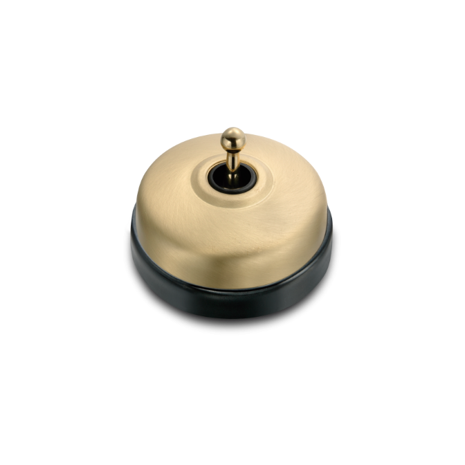 VV doré satin manette doré brillant porcelaine noire ss passe-câble