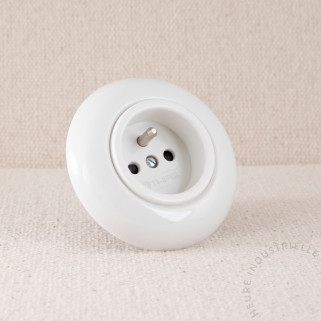 Prise de courant THPG porcelaine blanche