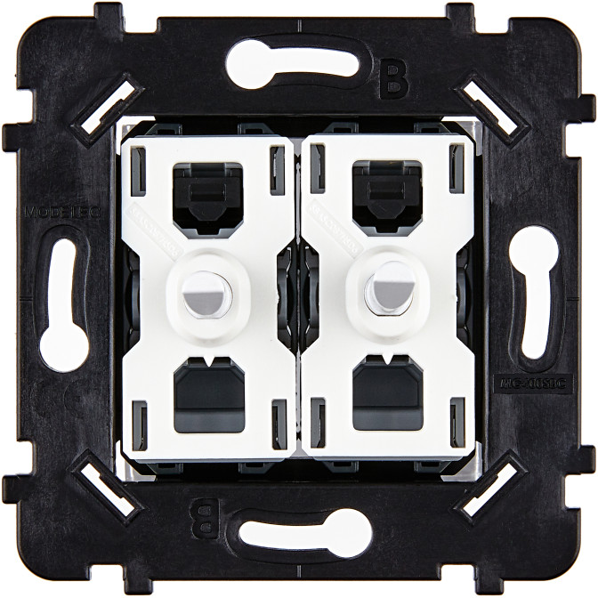 Mécanisme 2 Vv Et/Ou Poussoir Blanc Support Blanc Collection Hitera