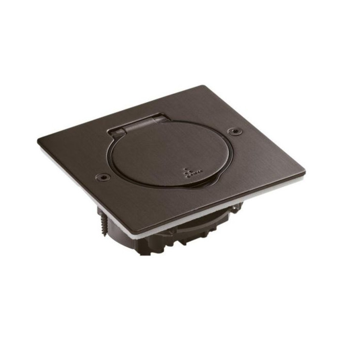 Platine de sol carrée pour méca Mosaic 1 poste - acier brun brossé