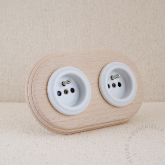 PCT x2 Garby Colonial porc. BL puits porc. BL + plaque bois brut