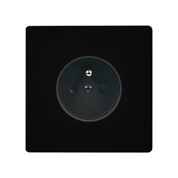 Façade M Noir Mat Simple 1 Prise magnétique