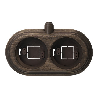 Socle 2 elements horizontale avec 1 trou hêtre vieilli