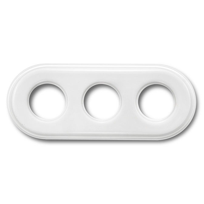 Plaque 3 postes porcelaine blanche
