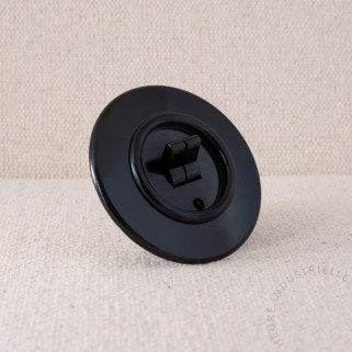 Interrupteur à bascule double THPG Bakélite noir rond