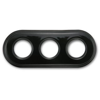 Plaque 3 postes porcelaine noire