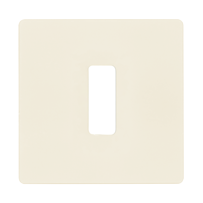 Façade M Aluminium Ivoire Simple 1 Bouton magnétique