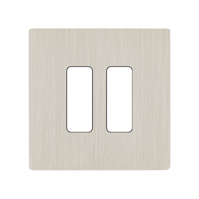 Façade M Nickel Brosse Simple 2 Boutons magnétique