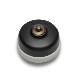 DIMBLER BP ROND NOIR MAT/ BASE PORCELAINE BLANCHE