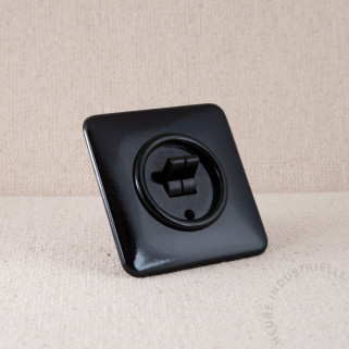 Interrupteur à bascule double THPG Bakélite noir carré