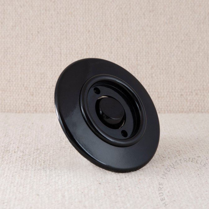 Bouton poussoir rocker THPG Bakélite noir rond