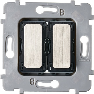 Mécanisme Plat 2 Boutons Vv Et/Ou Poussoir Collection M Nickel Brosse