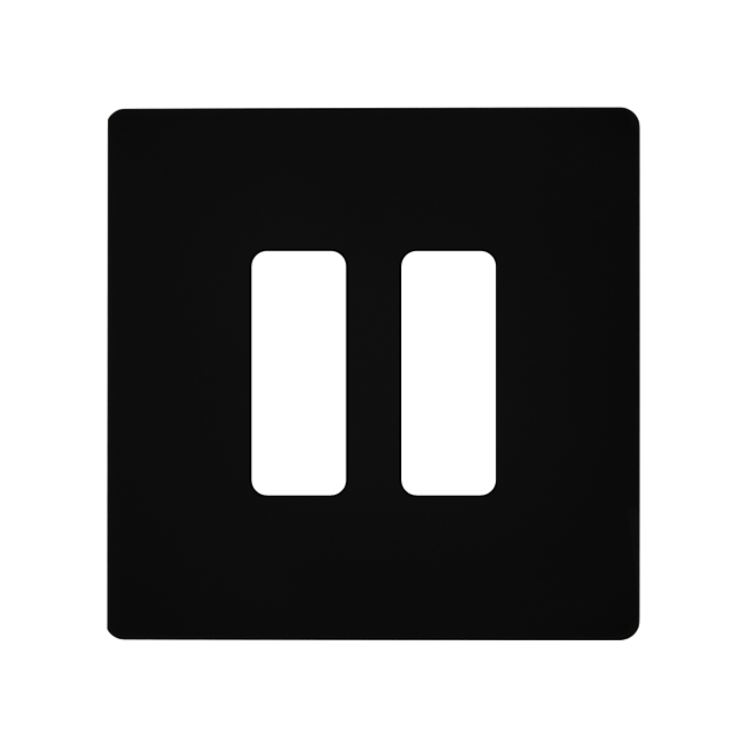 Façade M Noir Mat Simple 2 Boutons magnétique