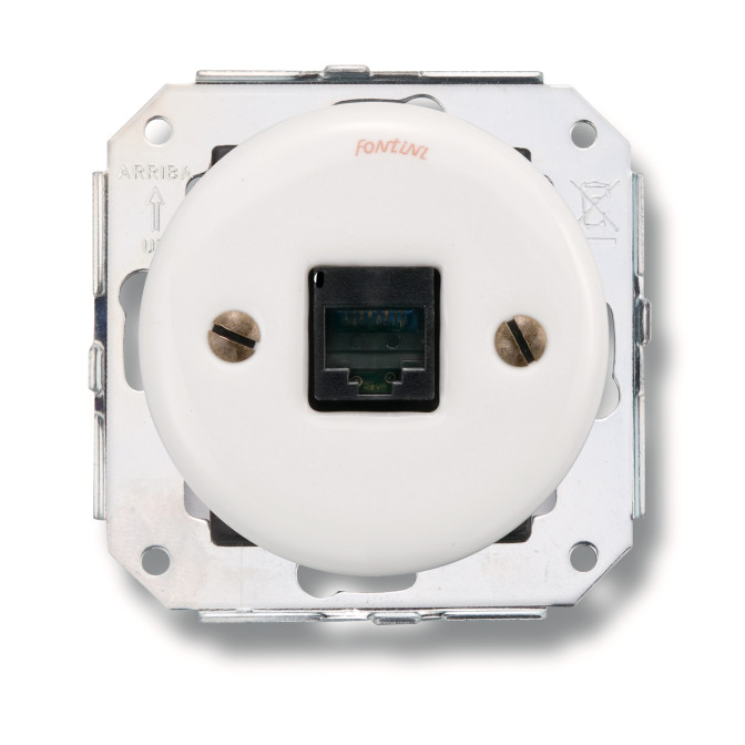 Prise RJ45 UTP Cat 6 porcelaine blanche