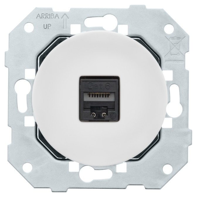 Prise RJ45 Cat6 UTP Blanc glossy