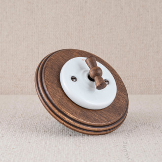 BP Garby Colonial porc. BL manette bois vieilli+ plaque bois vieilli