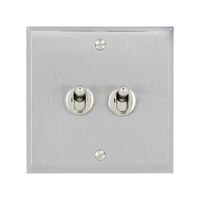 Art d'Arnould Mémoire double poussoir à levier 6A - acier brossé